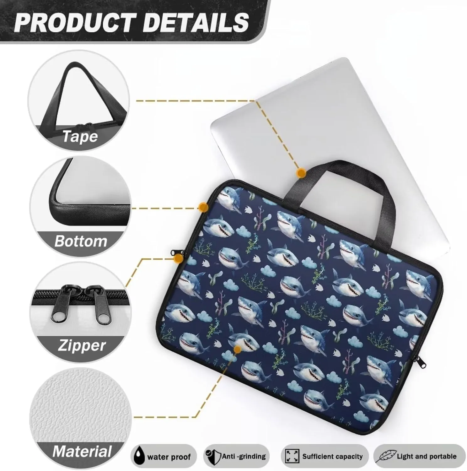 Uasibuni 17.3" Laptop Bag,Laptop Tote Bag for Work,Laptop Sleeve Bag for 13In 15.6In 17In Notebook