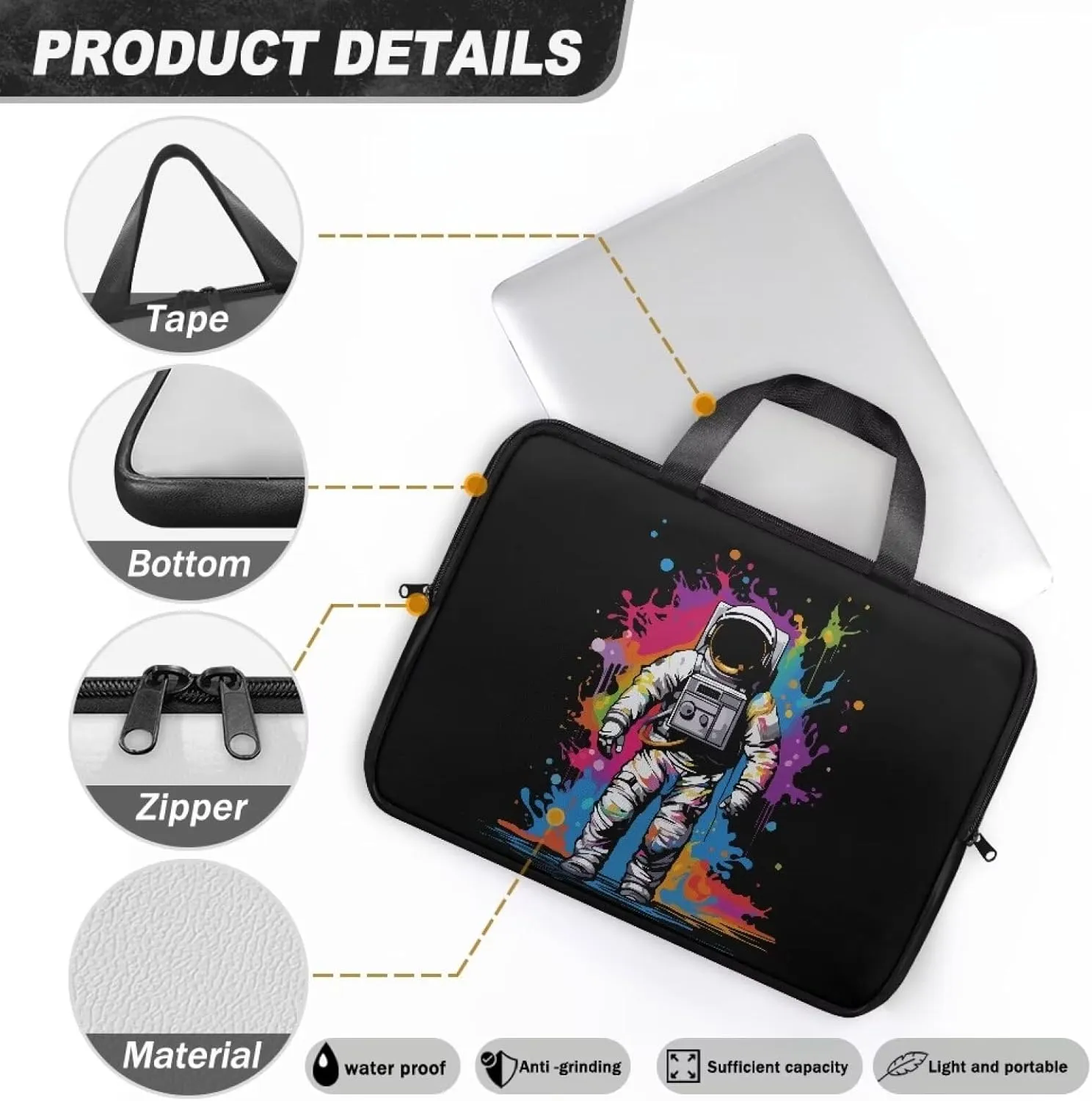 Uasibuni Computer Carrying Case,Notebook Bag for Women,Laptop Messenger Bag for Men,Laptop Sleeve