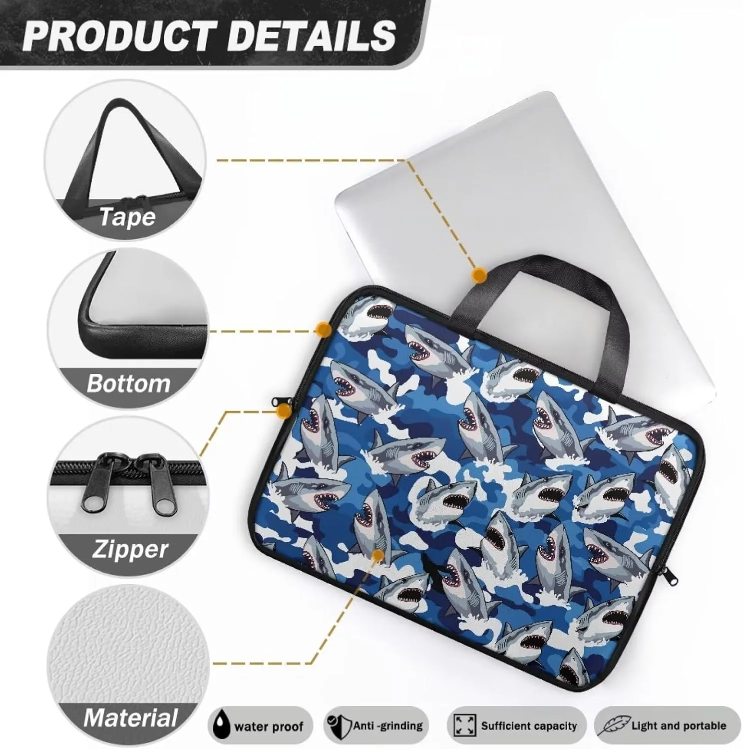 Uasibuni Computer Carrying Case,Notebook Bag for Women,Laptop Messenger Bag for Men,Laptop Sleeve