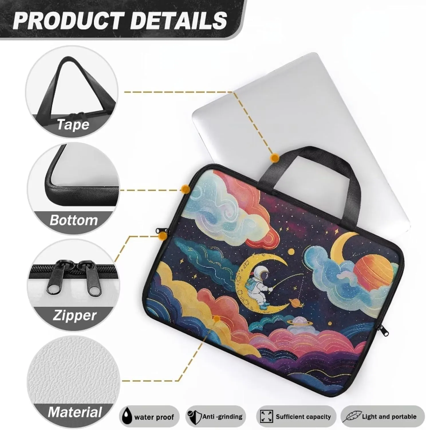 Uasibuni Personalized Laptop Tote Bag,17In/17.3In,Computer Bag Travel Laptop Bag 14"/15.6"