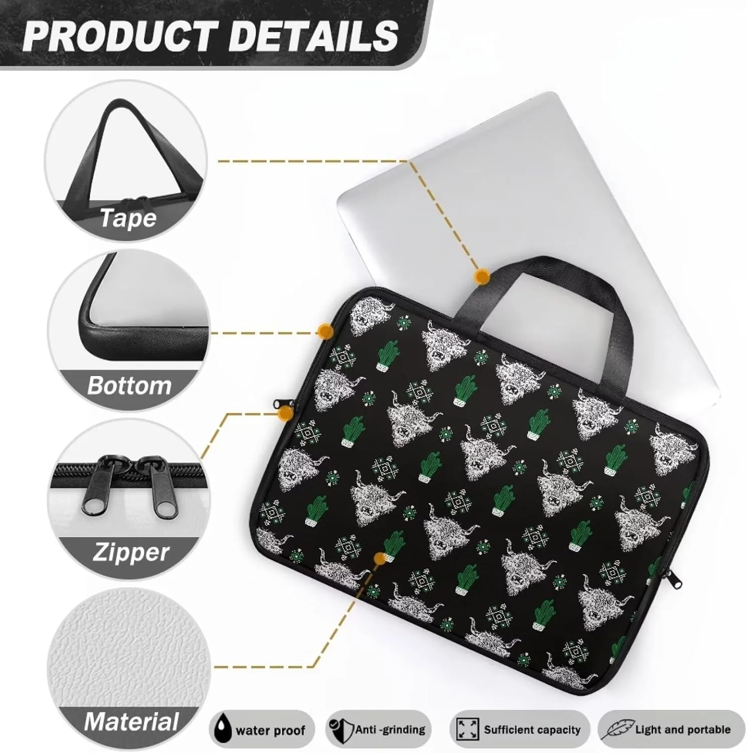Uasibuni PU Leather Laptop Bag with Handle,Stylish Computer Bag,17.3" Laptop Messenger Bag for Women Men