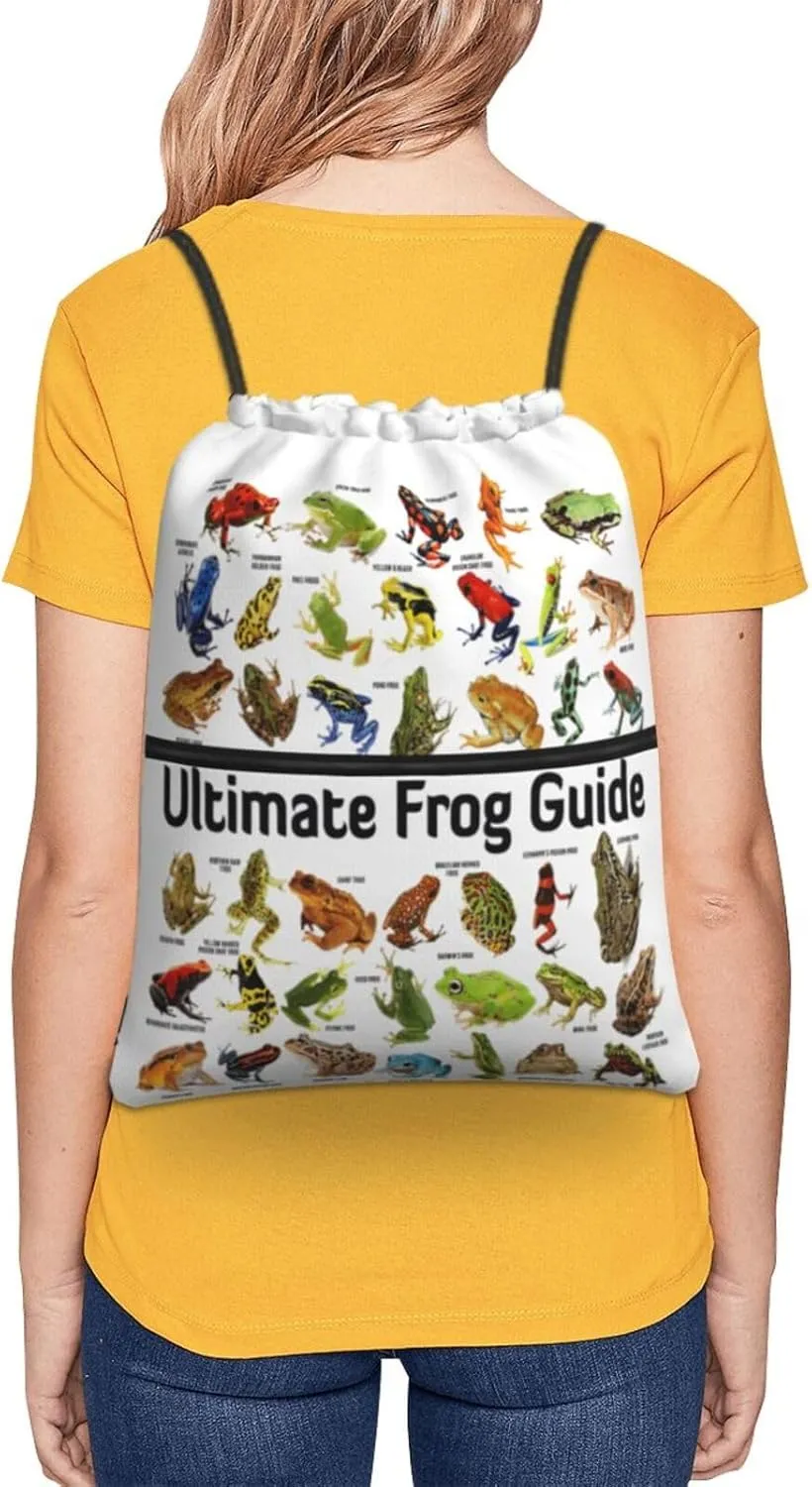 Ultimate Frog Guide Poster Drawstring Backpack Unisex Gym Bags Sport String Bag for Hiking Yoga Travel Swimming Beach 15 X 18 Inch