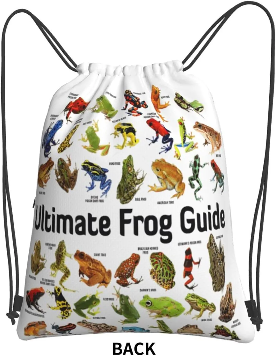 Ultimate Frog Guide Poster Drawstring Backpack Unisex Gym Bags Sport String Bag for Hiking Yoga Travel Swimming Beach 15 X 18 Inch