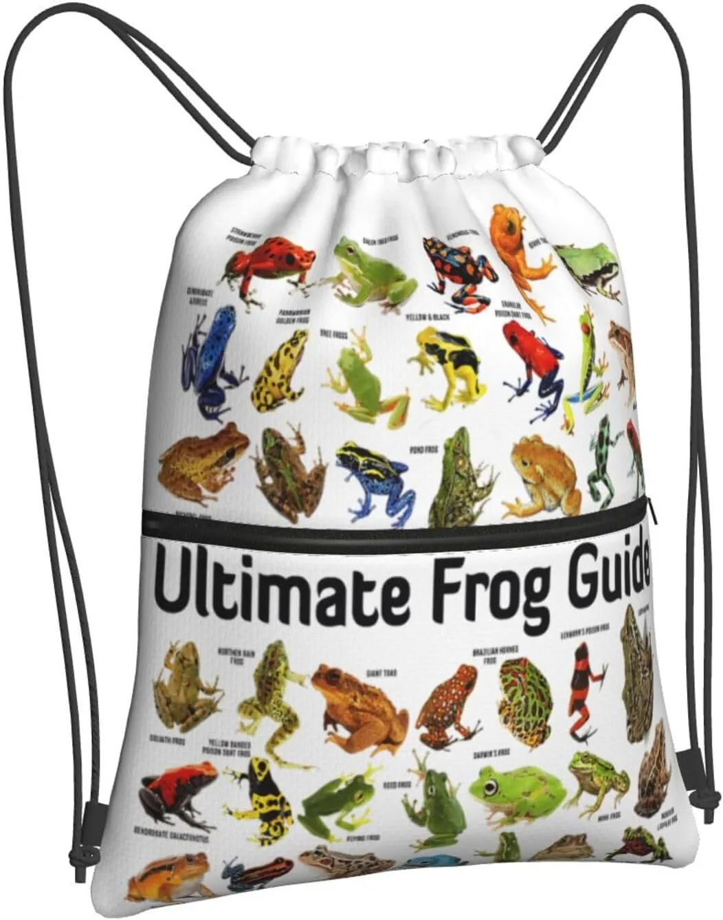Ultimate Frog Guide Poster Drawstring Backpack Unisex Gym Bags Sport String Bag for Hiking Yoga Travel Swimming Beach 15 X 18 Inch