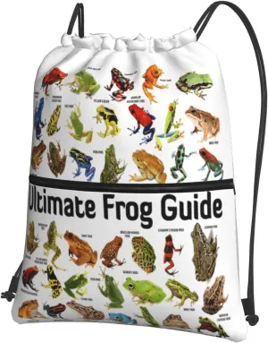Ultimate Frog Guide Poster Drawstring Backpack Unisex Gym Bags Sport String Bag for Hiking Yoga Travel Swimming Beach 15 X 18 Inch