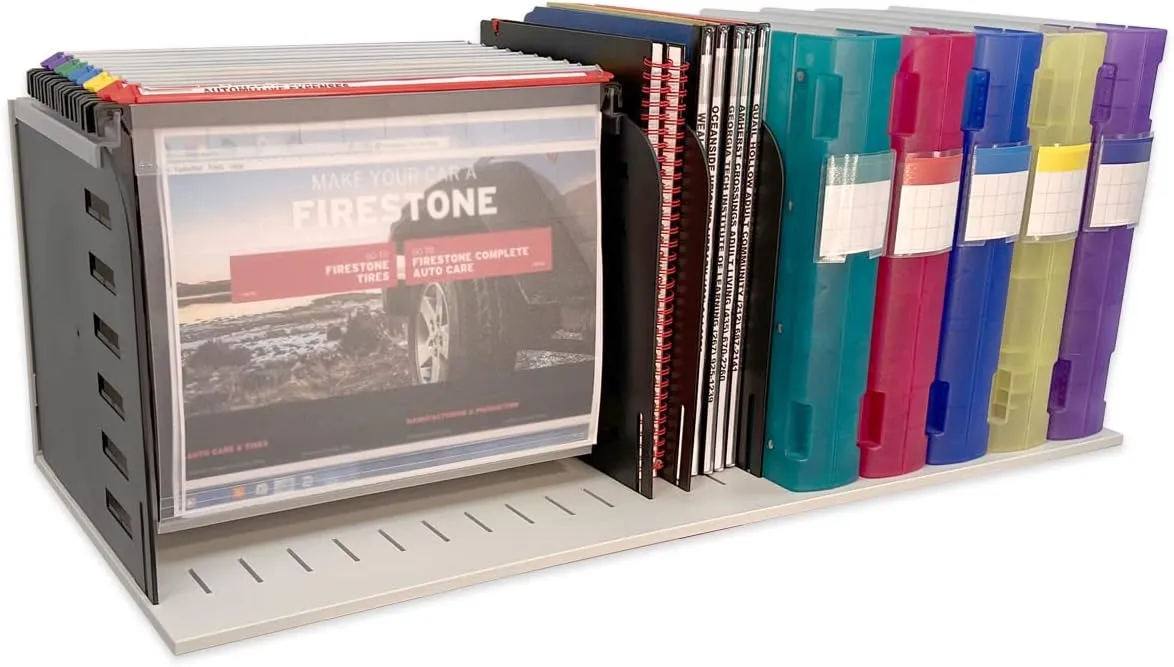 Ultimate Office TierDrop Topper Desktop Hanging Vertical File Organizer with 7 Vertical Sorting Slots and 9 Dividers Adjustable in 1 inch Increments
