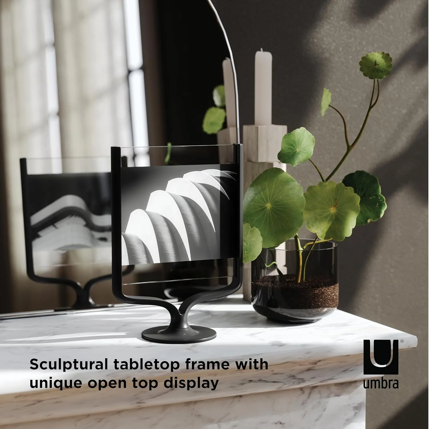 Umbra Wishbone Tabletop Picture Frame, Black