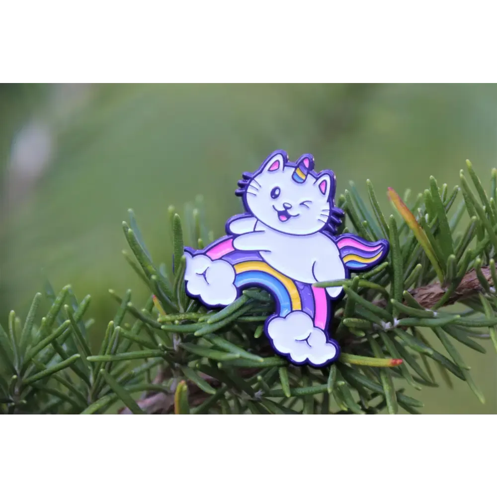 Unicorn Cat Kitty Rainbow Pin - Kawaii Cute Cat Lapel Pins