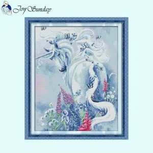 Unicorn Garden Joy Sunday Cross Stitch Kits