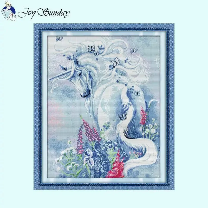 Unicorn Garden Joy Sunday Cross Stitch Kits