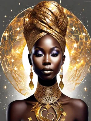 UPABLUNSO Diamond Painting Kits for Adult, DIY 5D African American Diamond Art Kits, Portrait Full Drill Round Crystal Happy African Women Diamond Dots Art Crafts for Home Wall Decor 12x16 inch