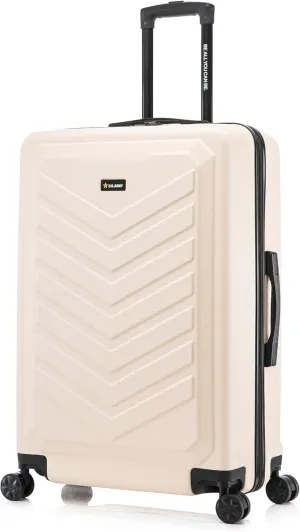 US ARMY Fox 28 inch Hardside Luggage with Spinner Wheels | Lightweight Large Suitcase for Extended Travel | Chevron Icon, Gel Handle, Side Studs, Retractable Trolley, Heavy Duty | Sand