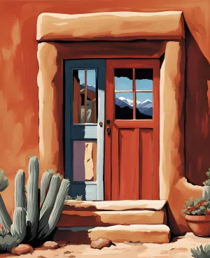 USA Great Places (10) - Old Town, Santa Fe, NM - Van-Go Paint-by-Number Kit 40x50cm no Frame