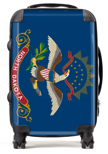 USA State Flags Hand Luggage Cabin Bag Suitcase 4 Wheeled Trolley