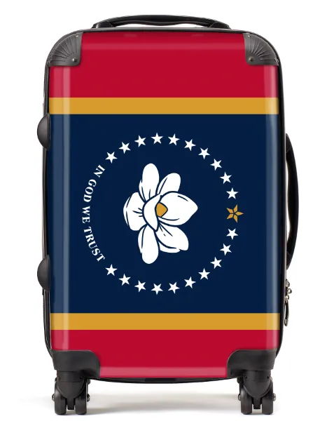 USA State Flags Hand Luggage Cabin Bag Suitcase 4 Wheeled Trolley