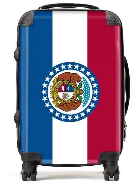 USA State Flags Hand Luggage Cabin Bag Suitcase 4 Wheeled Trolley
