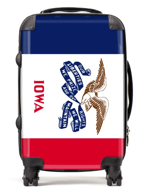 USA State Flags Hand Luggage Cabin Bag Suitcase 4 Wheeled Trolley