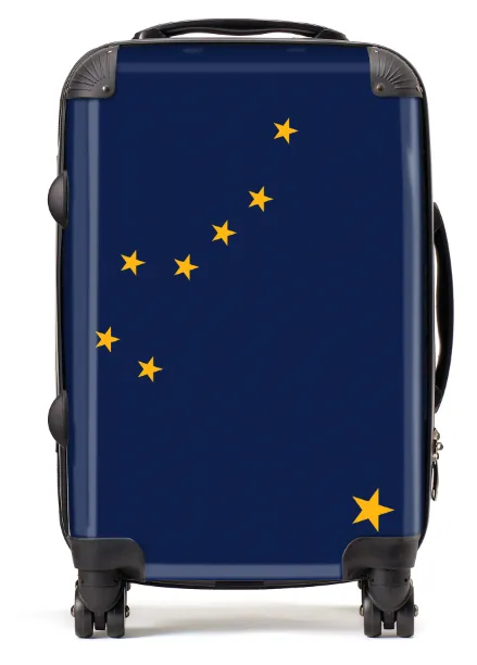 USA State Flags Hand Luggage Cabin Bag Suitcase 4 Wheeled Trolley