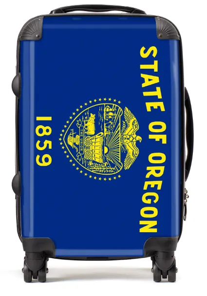 USA State Flags Hand Luggage Cabin Bag Suitcase 4 Wheeled Trolley