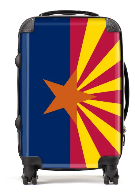 USA State Flags Hand Luggage Cabin Bag Suitcase 4 Wheeled Trolley