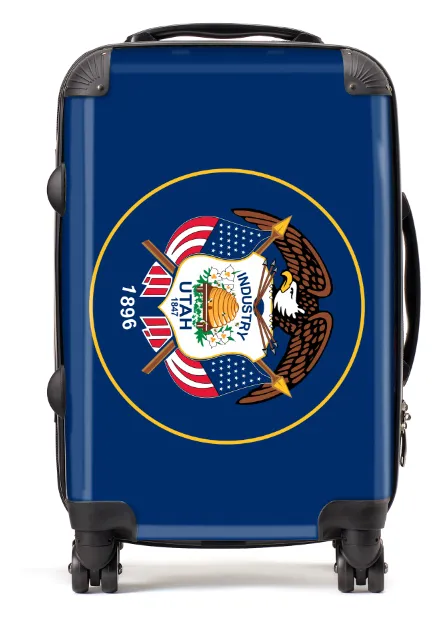 USA State Flags Hand Luggage Cabin Bag Suitcase 4 Wheeled Trolley
