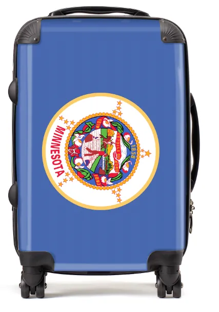 USA State Flags Hand Luggage Cabin Bag Suitcase 4 Wheeled Trolley