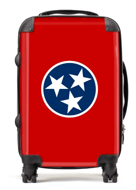 USA State Flags Hand Luggage Cabin Bag Suitcase 4 Wheeled Trolley