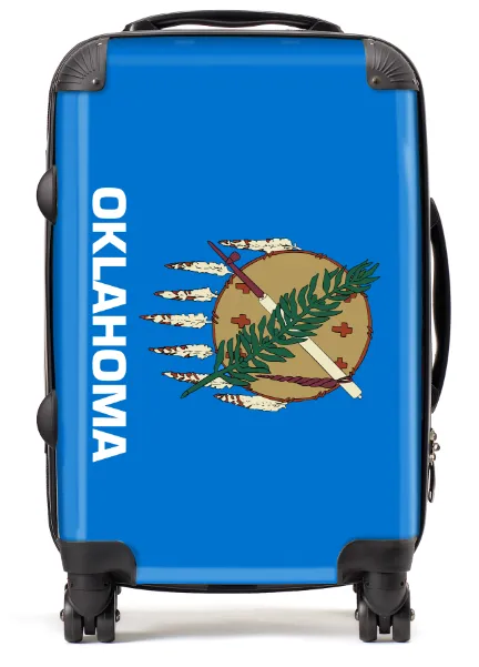 USA State Flags Hand Luggage Cabin Bag Suitcase 4 Wheeled Trolley