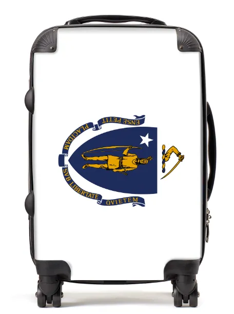 USA State Flags Hand Luggage Cabin Bag Suitcase 4 Wheeled Trolley
