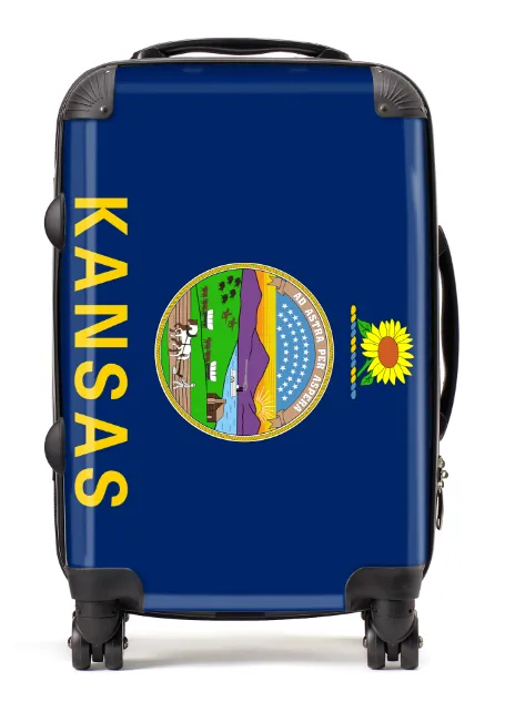 USA State Flags Hand Luggage Cabin Bag Suitcase 4 Wheeled Trolley
