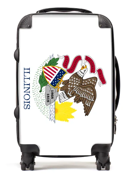USA State Flags Hand Luggage Cabin Bag Suitcase 4 Wheeled Trolley