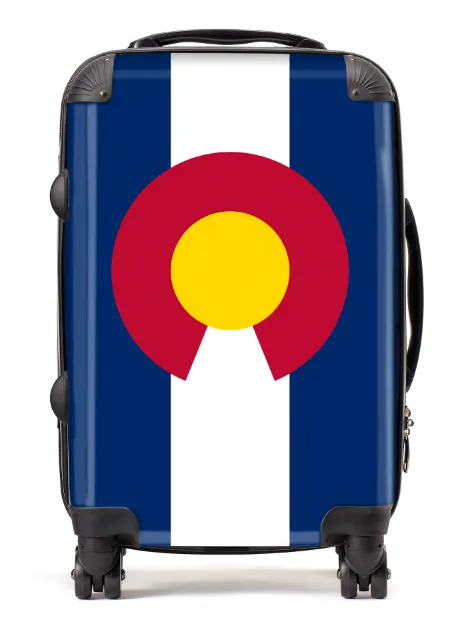 USA State Flags Hand Luggage Cabin Bag Suitcase 4 Wheeled Trolley