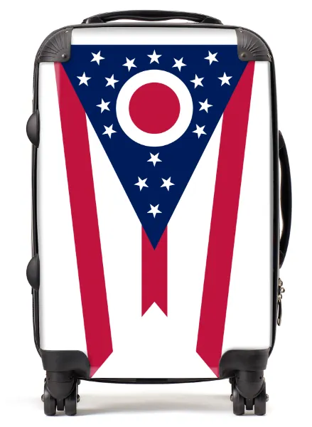 USA State Flags Hand Luggage Cabin Bag Suitcase 4 Wheeled Trolley