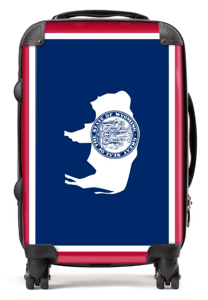 USA State Flags Hand Luggage Cabin Bag Suitcase 4 Wheeled Trolley