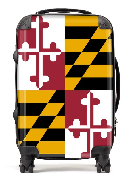 USA State Flags Hand Luggage Cabin Bag Suitcase 4 Wheeled Trolley