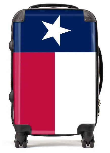 USA State Flags Hand Luggage Cabin Bag Suitcase 4 Wheeled Trolley