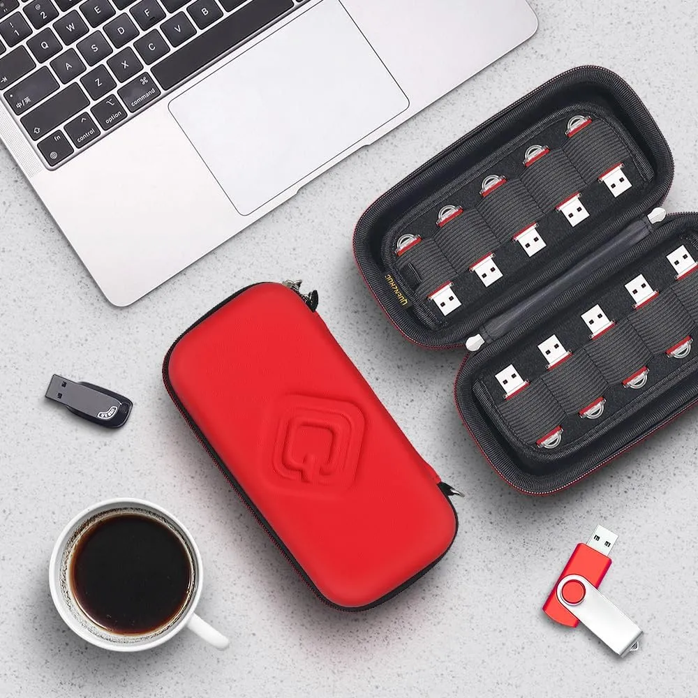 USB Flash Drives Case Organizer Fits 20 Thumb Drives USB Sticks Holder Hard Shell Storage Case Portable Box Travel Carrying Pouch