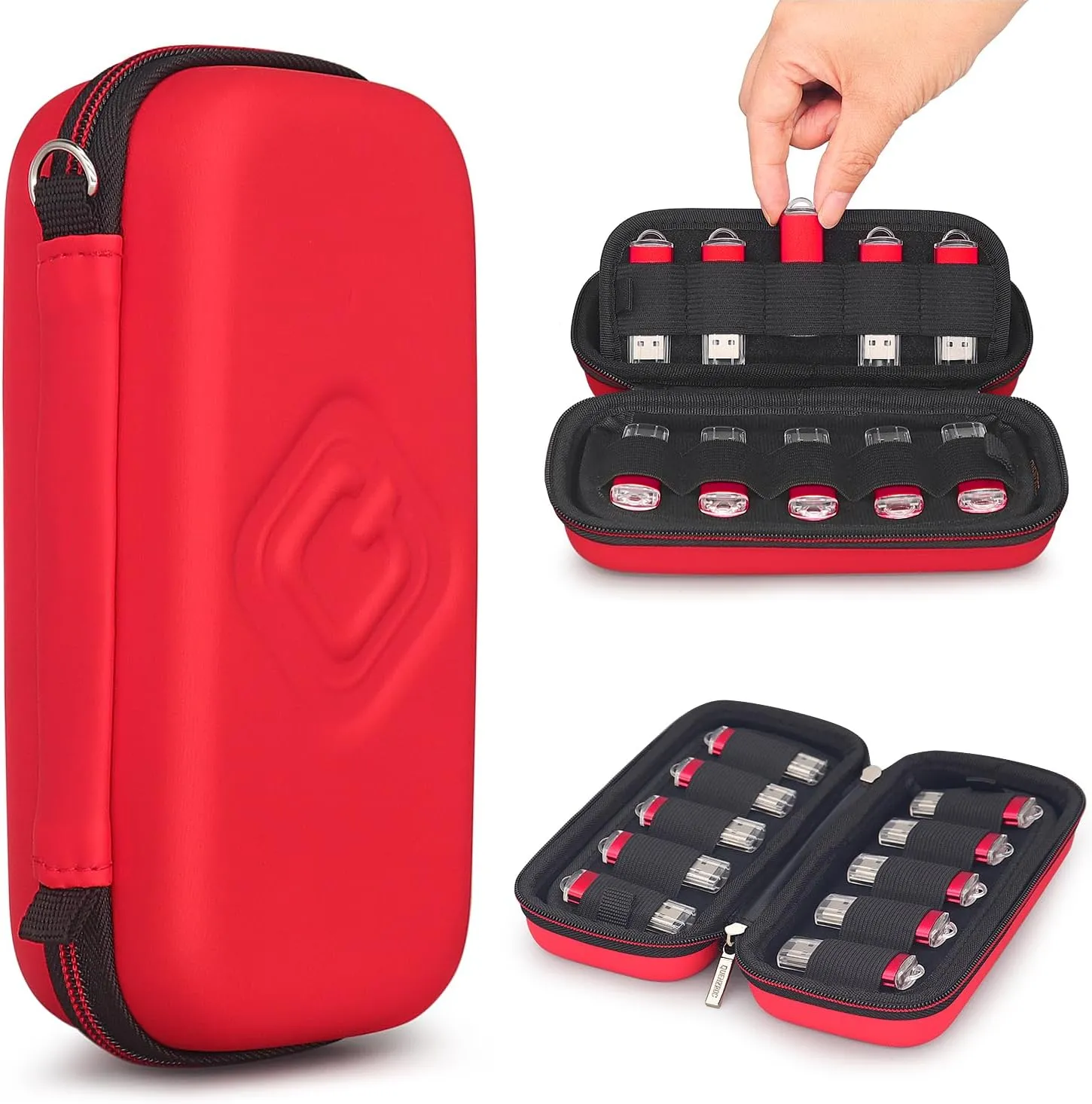 USB Flash Drives Case Organizer Fits 20 Thumb Drives USB Sticks Holder Hard Shell Storage Case Portable Box Travel Carrying Pouch