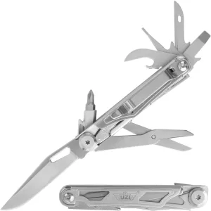 UZI Multifunctional 12-in-1 Multitool with Scissors, Glass Screwdriver, Wire Stripped, Bottle Opener, Can Opener & More - Stainless Steel Multi Tool Pocket Knife for Camping Fishing Survival Hunting