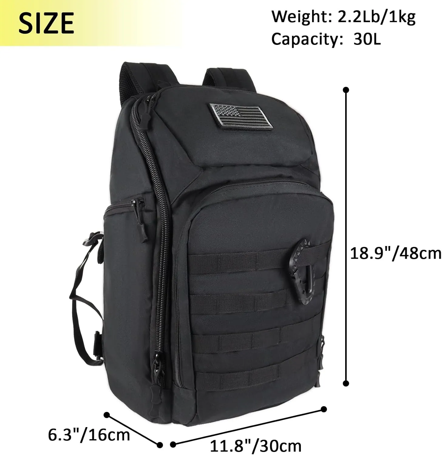 Valinov Tactical Backpack For Men 30L Military Molle Backpacks Army Assault Pack Daypack Hiking Rucksack Bug Out Bag (Grey Camo)