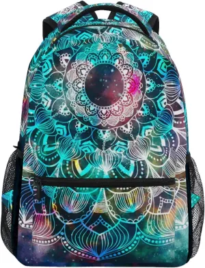 Vdsrup Galaxy Mandala Backpacks Universe Stars Book Bag Casual Extra Durable Waterproof Laptop Backpack Lightweight Travel Sports Day Pack Carrying Bags for Men Women