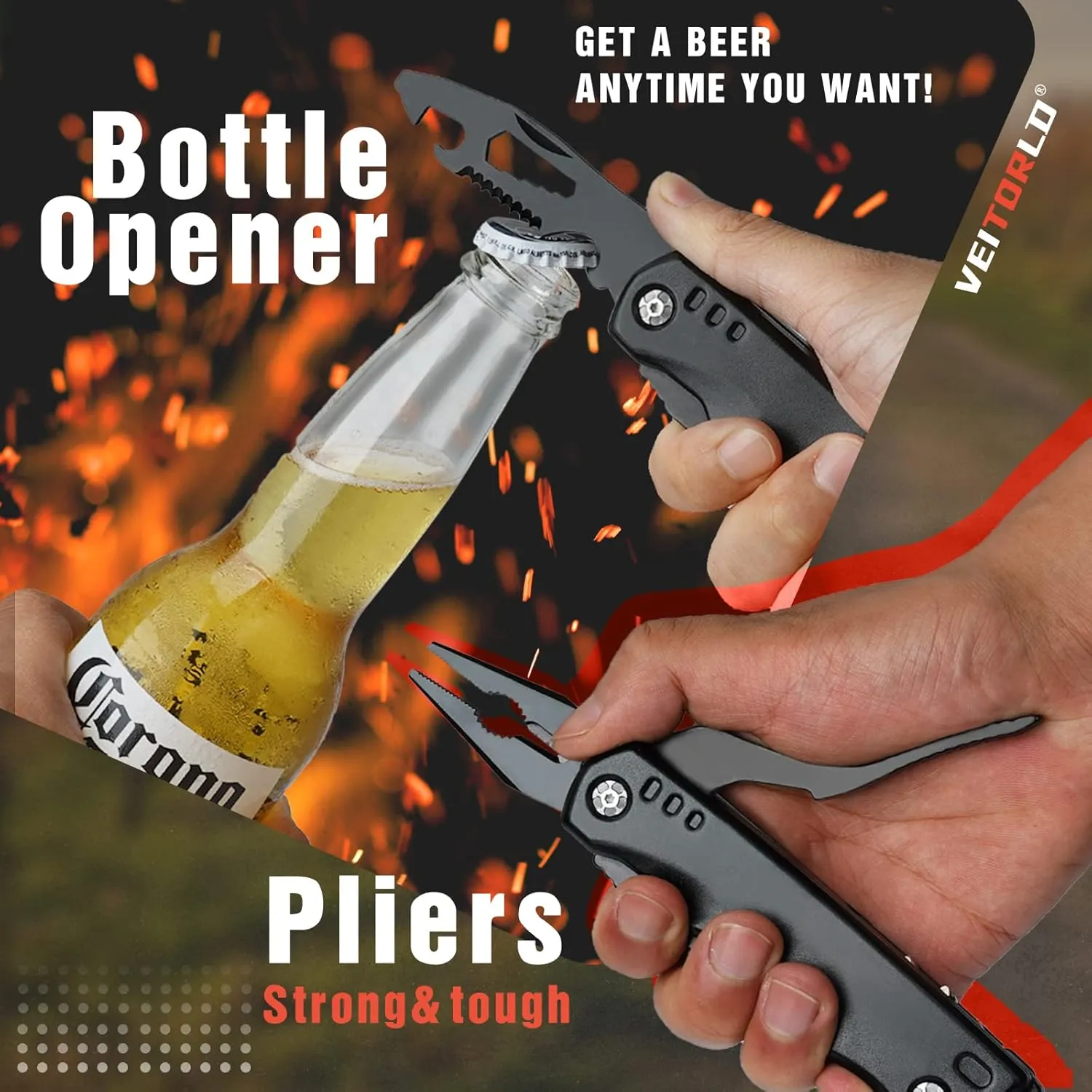 VEITORLD Gifts for Men Dad Him Fathers Day, Unique Anniversary Birthday Gifts Idea for Men Him Husband Boyfriend, All in One Tools Hammer Multitool, Camping Hunting Hiking Presents, Cool Gadgets