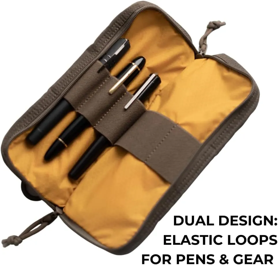 Venture Pouch | Multipurpose Tactical Mini Tool Bag | Durable Water Resistant Waxed Canvas | Dual-Sided Zipper Pouch | For Motorcycle, Bike, EDC, Pen, Pencil, Art, Tech & Travel