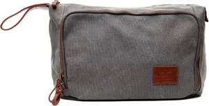 Vetelli Vintage Canvas Toiletry Bags, Travel In Style, Waterproof Canvas Dopp Kits, Durable (Messner) (Light Gray)