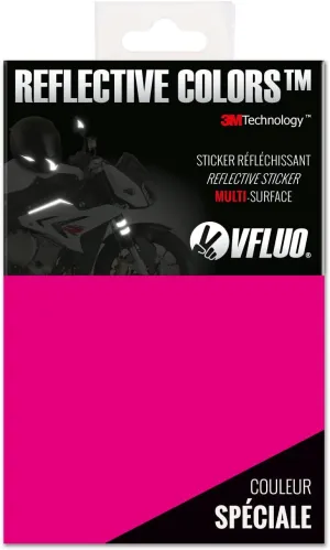 VFLUO - Reflective Sticker Sheet for Bike, Motorcycle, Scooter, Helmets, Stroller/Multi-use - DIY Adhesive Board - 3M Technology - High Visibility - Discreet - Optimised Adhesion