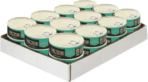 VICTOR Super Premium Cat Food – Turkey and Salmon Dinner Pâté – Canned Wet Food for Indoor and Outdoor Cats and Kittens – All Breed Sizes and All Life Stages, 24 x 5.5 oz Cans