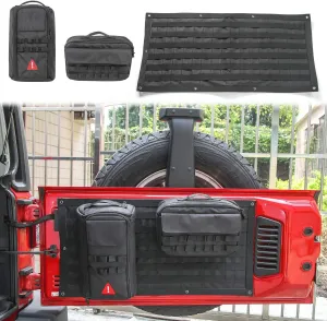 Voodonala for Jeep Tailgate Tool Kit Storage Bag Organizer Racks for 2007-2018 Jeep Wrangler JK JKU 2018-2025  JL JLU 4xe, Canvas, 3PCS