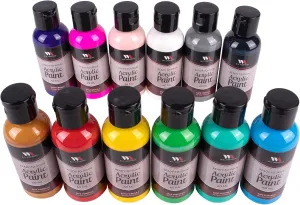 WA Portman 12-Pc Ready To Pour Acrylic Pouring Paint Supplies - 2oz/60ml Bottles of Acrylic Paint Sets for Adults and Kids for Canvas Painting