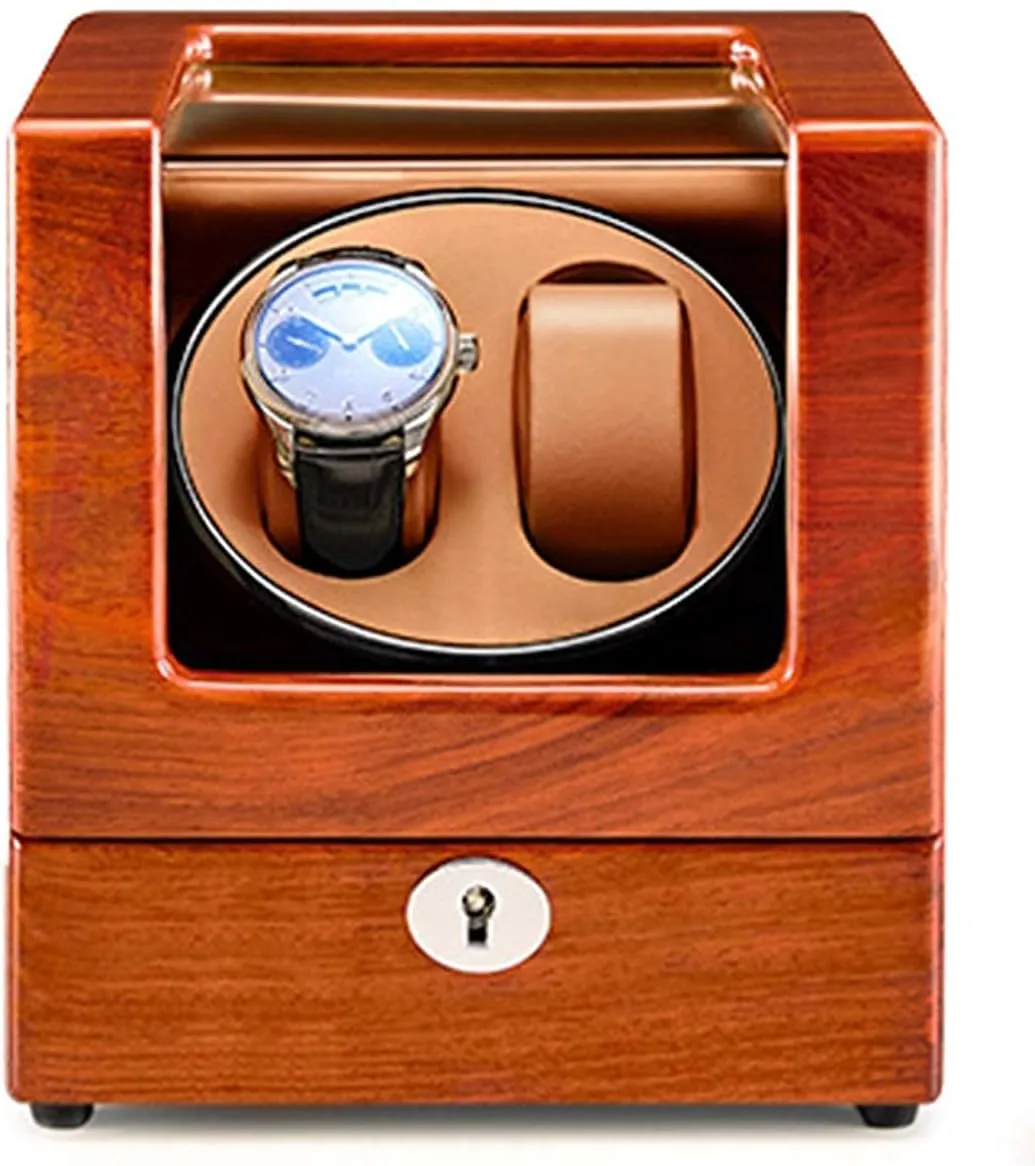 Watch Winder Automatic Watch Winder Solid Wood Double Watch Winder Box for Automatic Watches 4 Rotation Mode Supports USB Charging Silent Motor Watch Winder