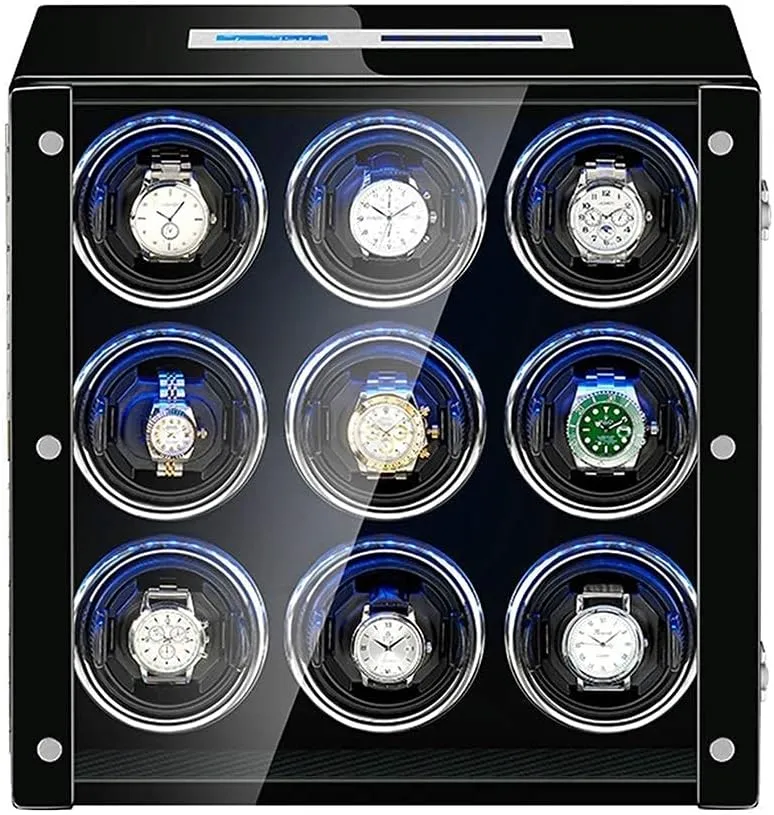 Watch Winder Box for Automatic Watch Adjustable Watch Pillows LCD Touch Sn Built-in Led Light Piano Paint Exterior Classic Watch Winder Display Watch Box